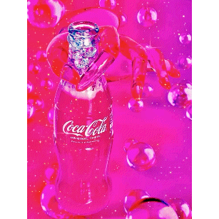 Coca Cola Original Bottle Fluorescent Neon Pink Pop Art Crystal Resin Showpiece / Sculpture
